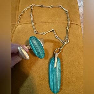 Gold and Teal Jewelry Set